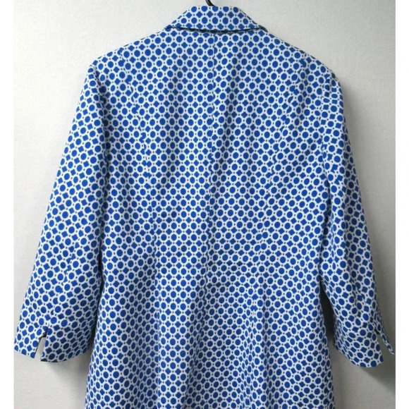 PEACE of CLOTH Jillian Geometric Pattern Blazer Blue White Size Med RARE - Picture 2 of 12